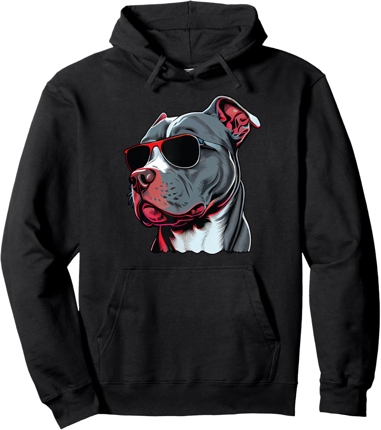 Dad Mom Cool Dog Sunglasses - Pitbull Hoodie - Hoodie | Black