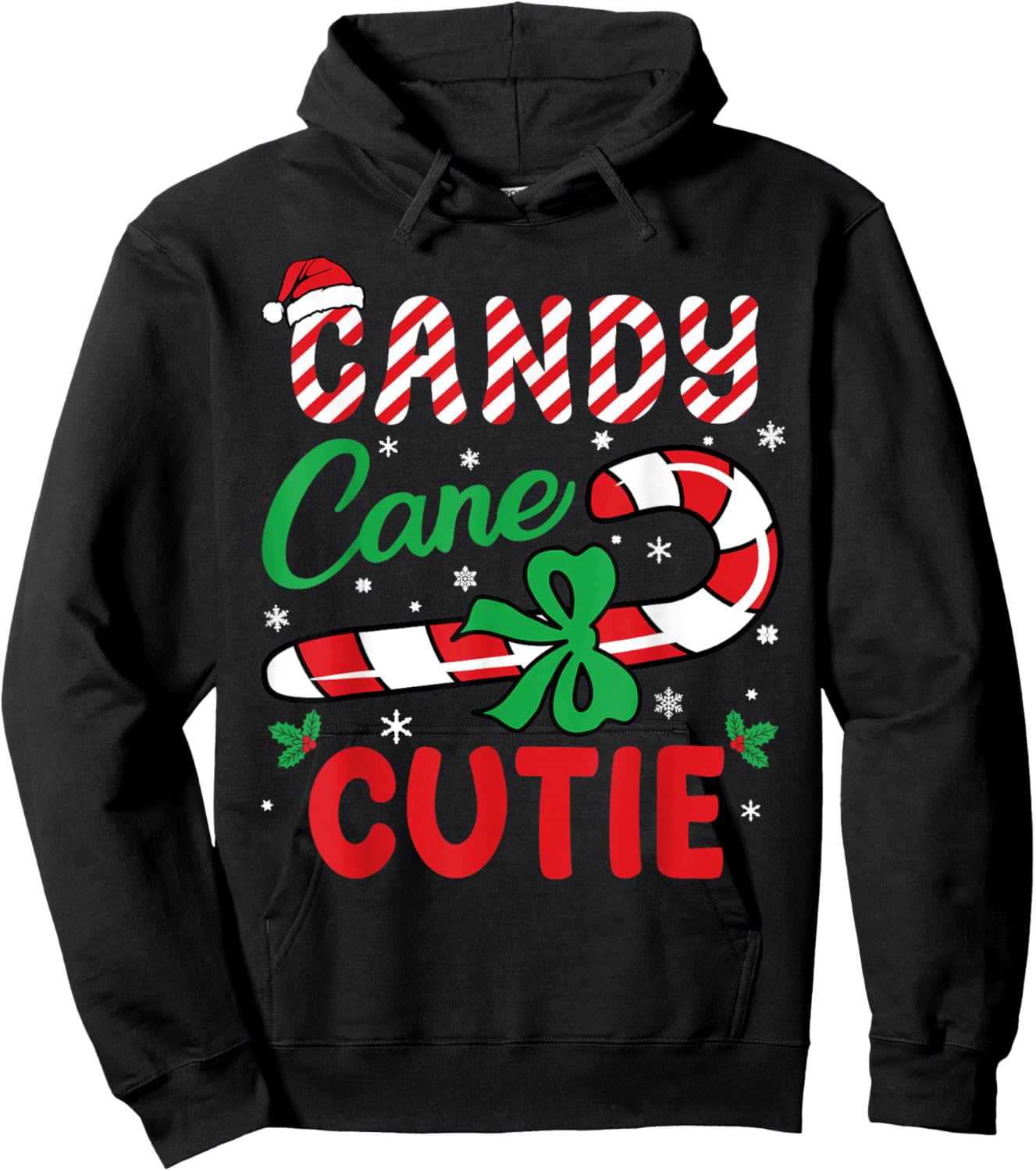 Candy Cane Cutie Funny Christmas Holiday Boys Toddlers Kids Hoodie - Hoodie | Black