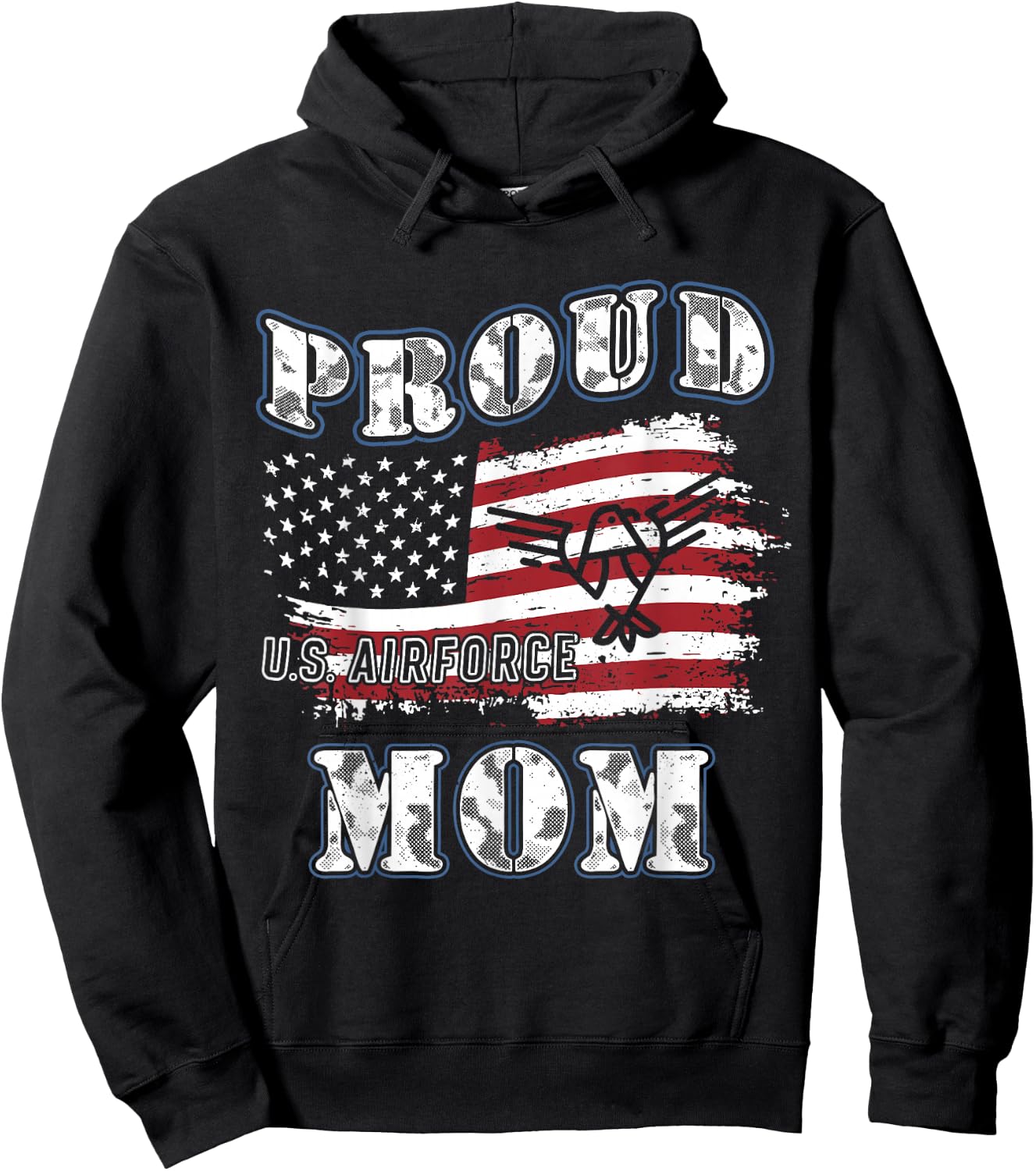 US Air Force Mom's Gift Proud Army Mom Hoodie - Hoodie | Black