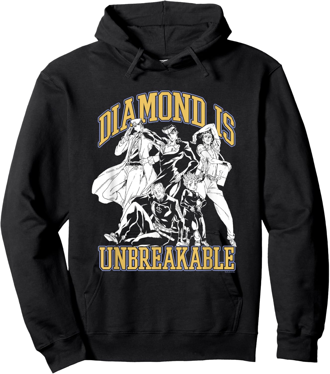 JoJo Part 4 Group Pose - Jotaro Josuke Okuyasu Koichi Rohan Hoodie - Hoodie | Black