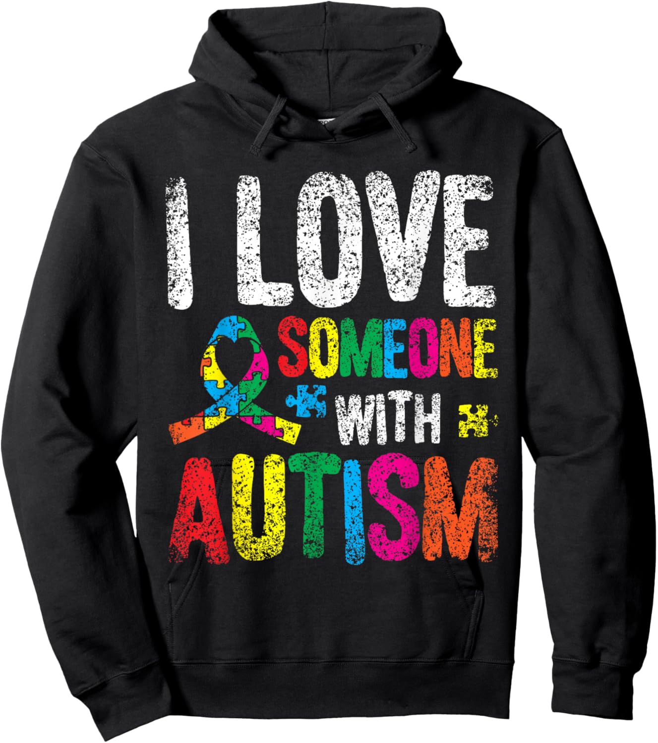 I Love Someone With Autism Autist Autists Support Autism Hoodie - Hoodie | Black