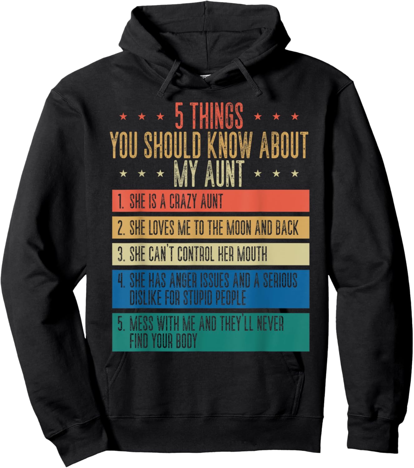5 Things You Should Know About My Aunt She Is A Crazy Aunt Hoodie - Hoodie | Black