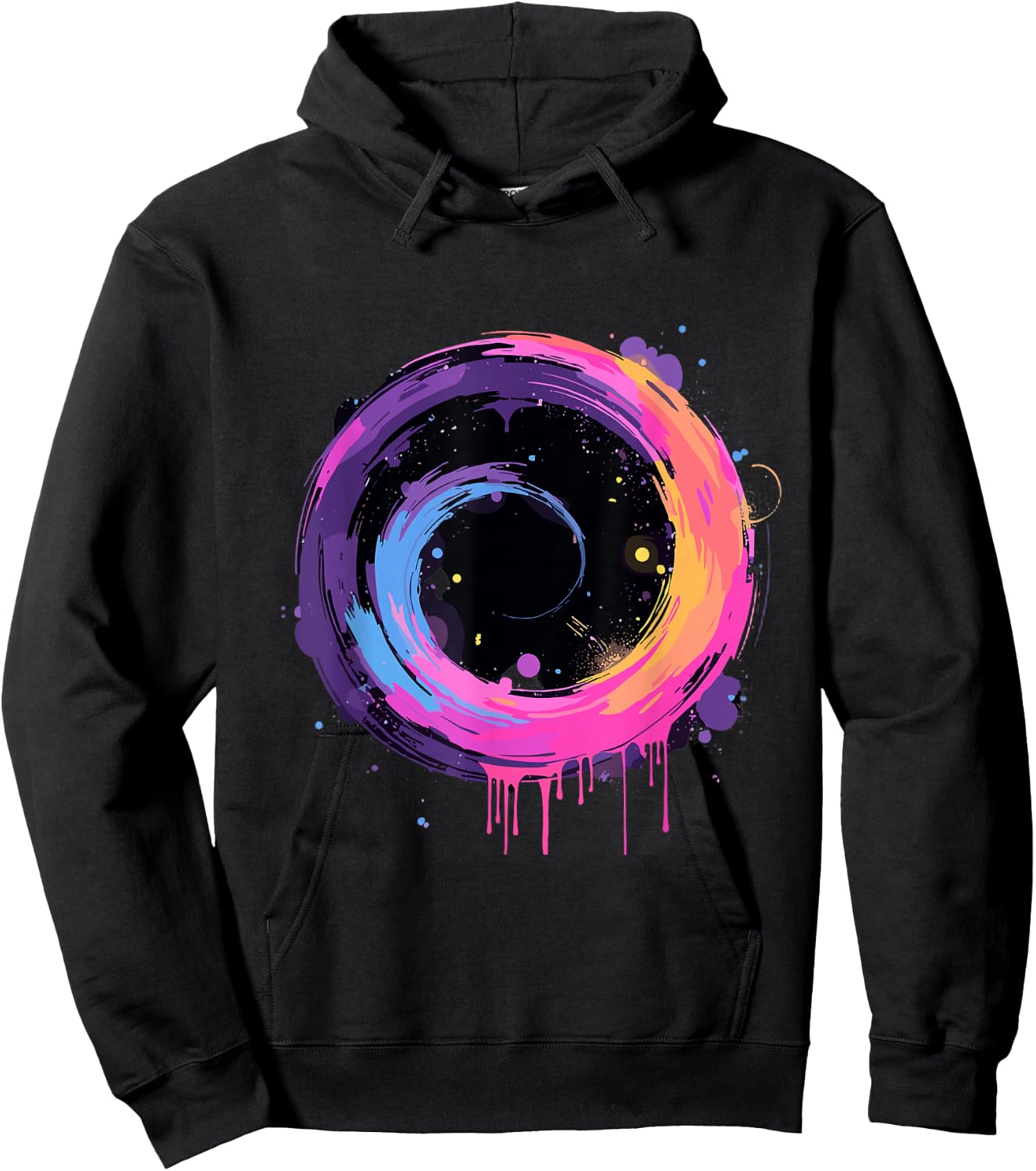 Cosmic Graffiti Galaxy Swirl Hoodie - Hoodie | Black