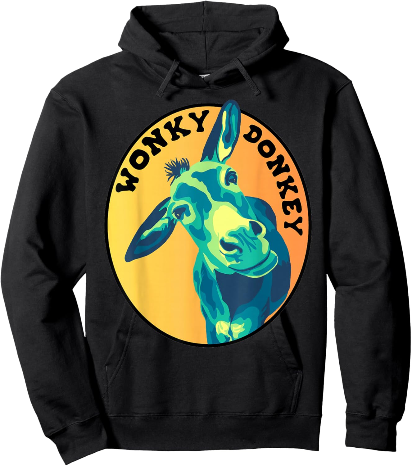 Slightly Unhinged Heather Wonky Donkey Hoodie - Hoodie | Black