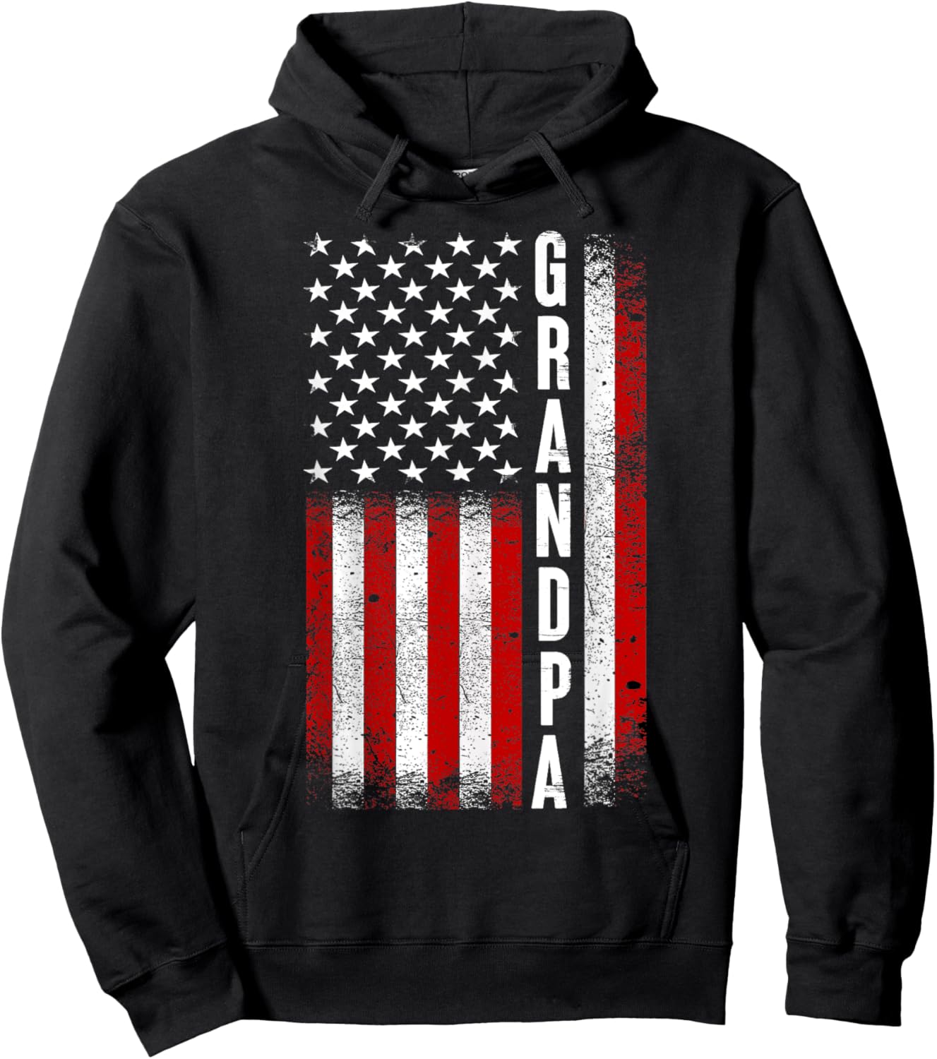 Grandpa American Flag Best Grandpa Ever Birthday Fathers Day Hoodie - Hoodie | Black