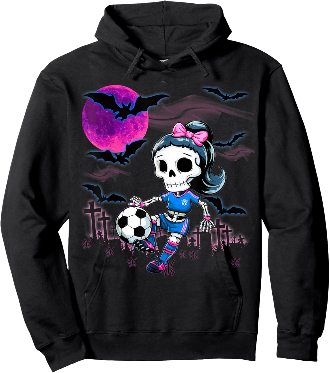 Halloween Soccer Ghouls Trick or Treat at the Soccer Field Hoodie - Hoodie | Black