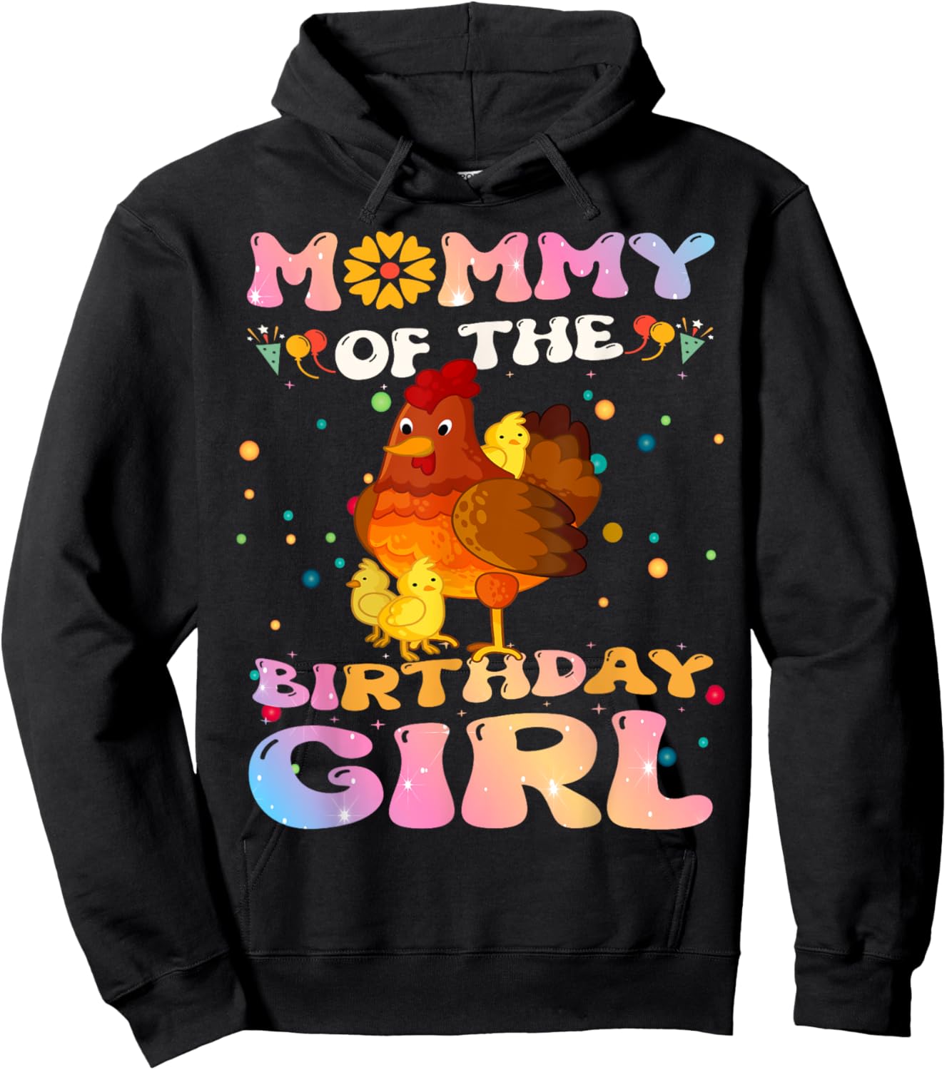 Chicken Mommy of the Birthday Girl Chicken Mom Birthday Hoodie - Hoodie | Black