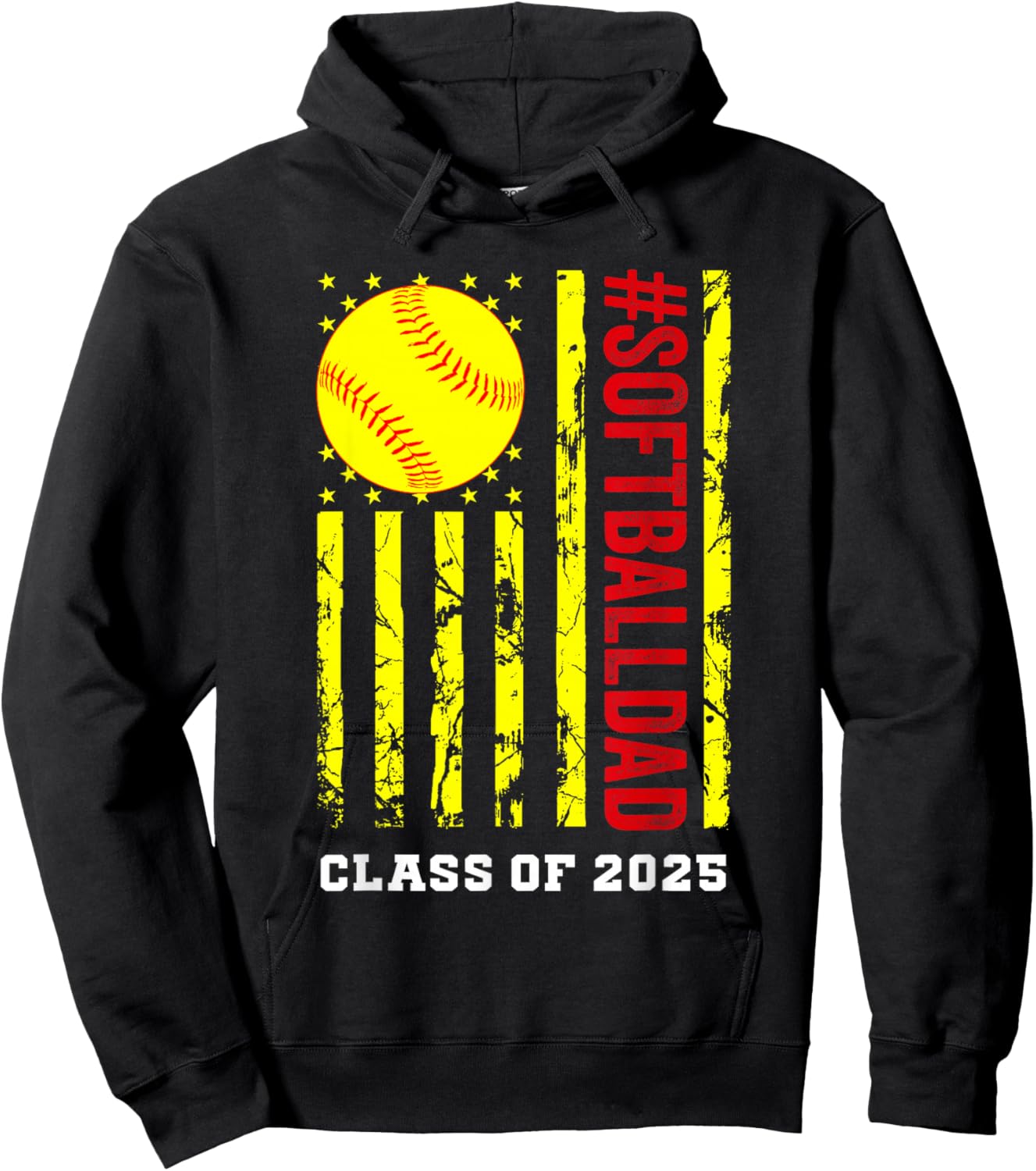 Class Of 2025 Softball Dad Senior Graduation Graduate Men Hoodie - Hoodie | Black