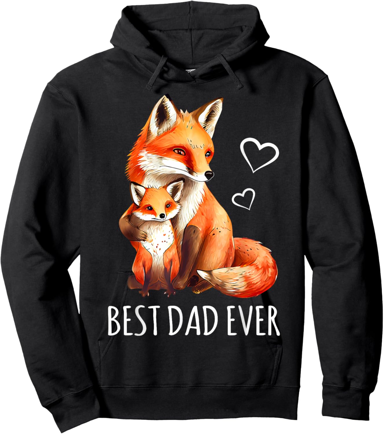 Best dad gifts birthday fathers day daughter son cute Fox Hoodie - Hoodie | Black