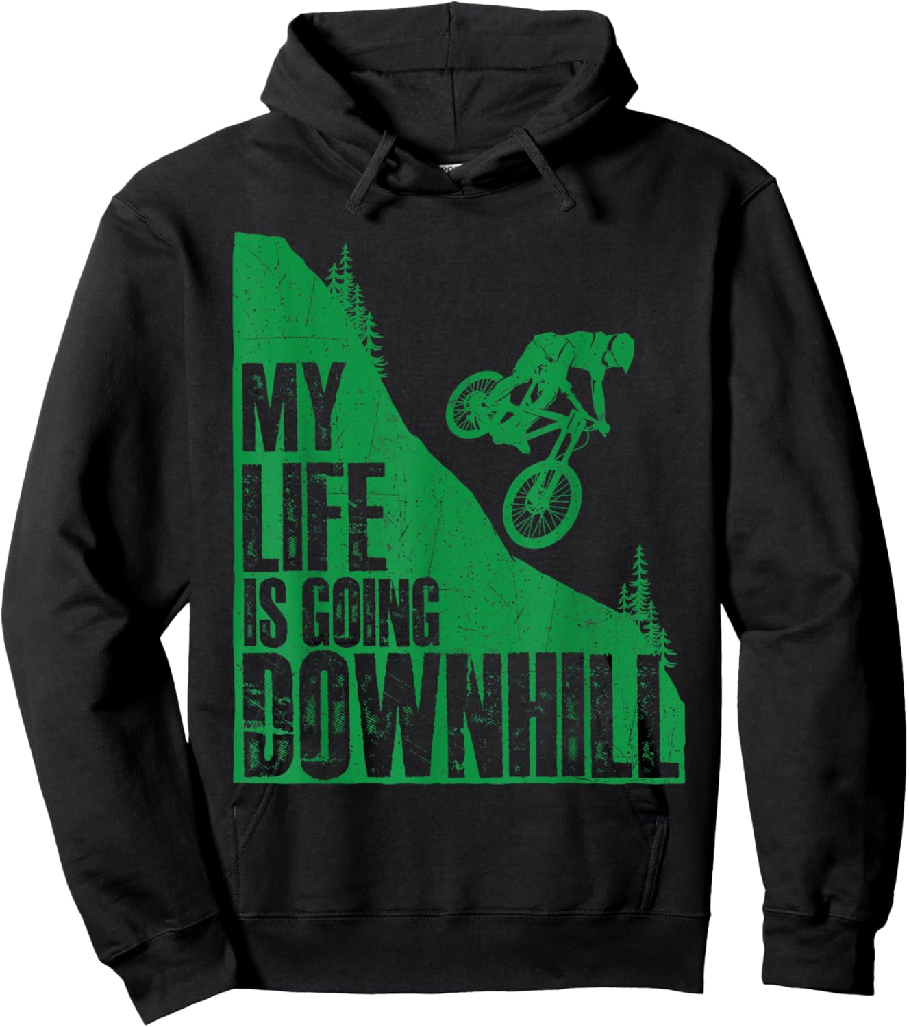 My Life Is Going Downhill - MTB Mountain Biking Bike Hoodie - Hoodie | Black