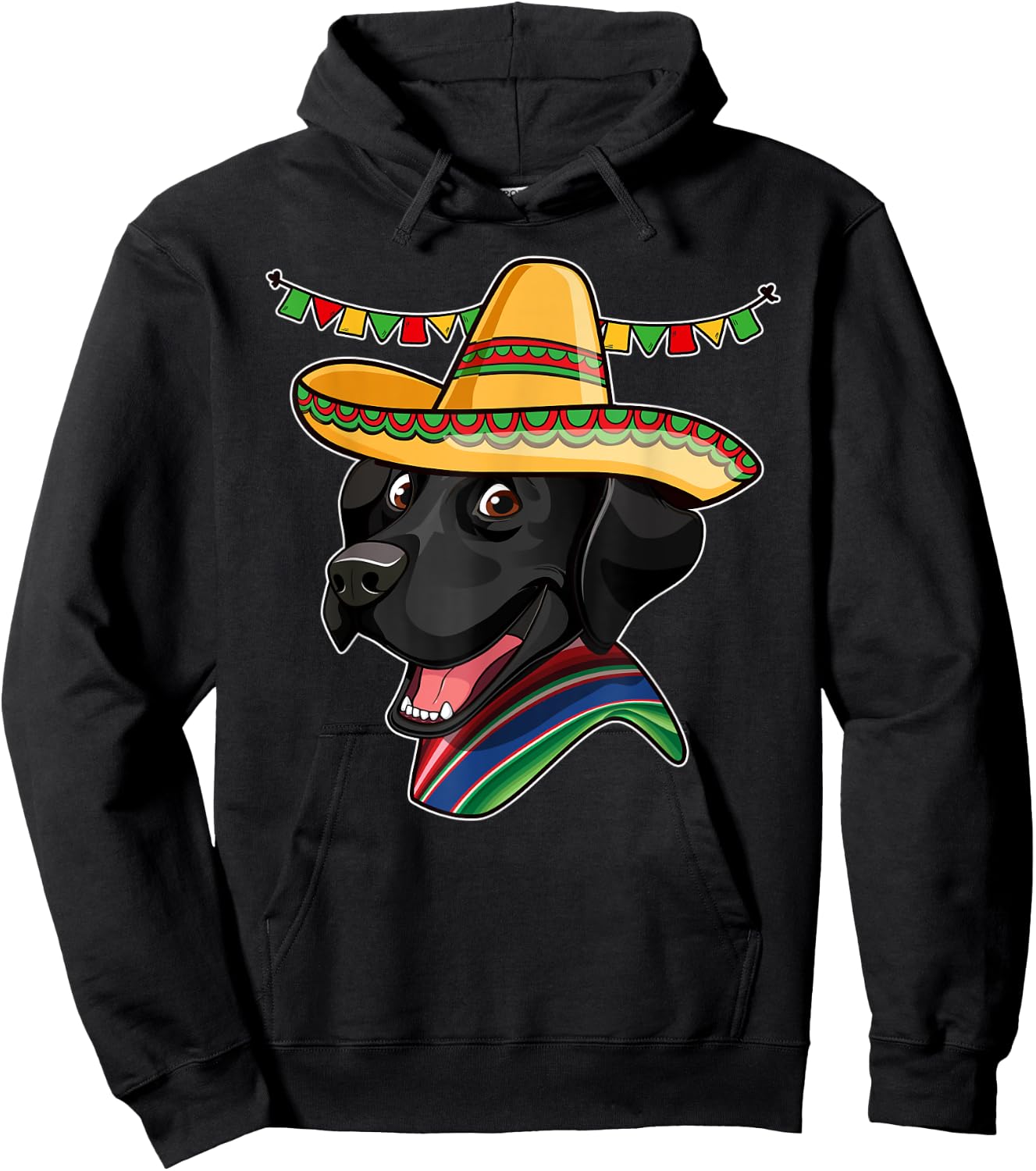 Black Lab Cinco De Mayo Mexican Sombrero Dog Gift Men Women Kids Hoodie - Hoodie | Black