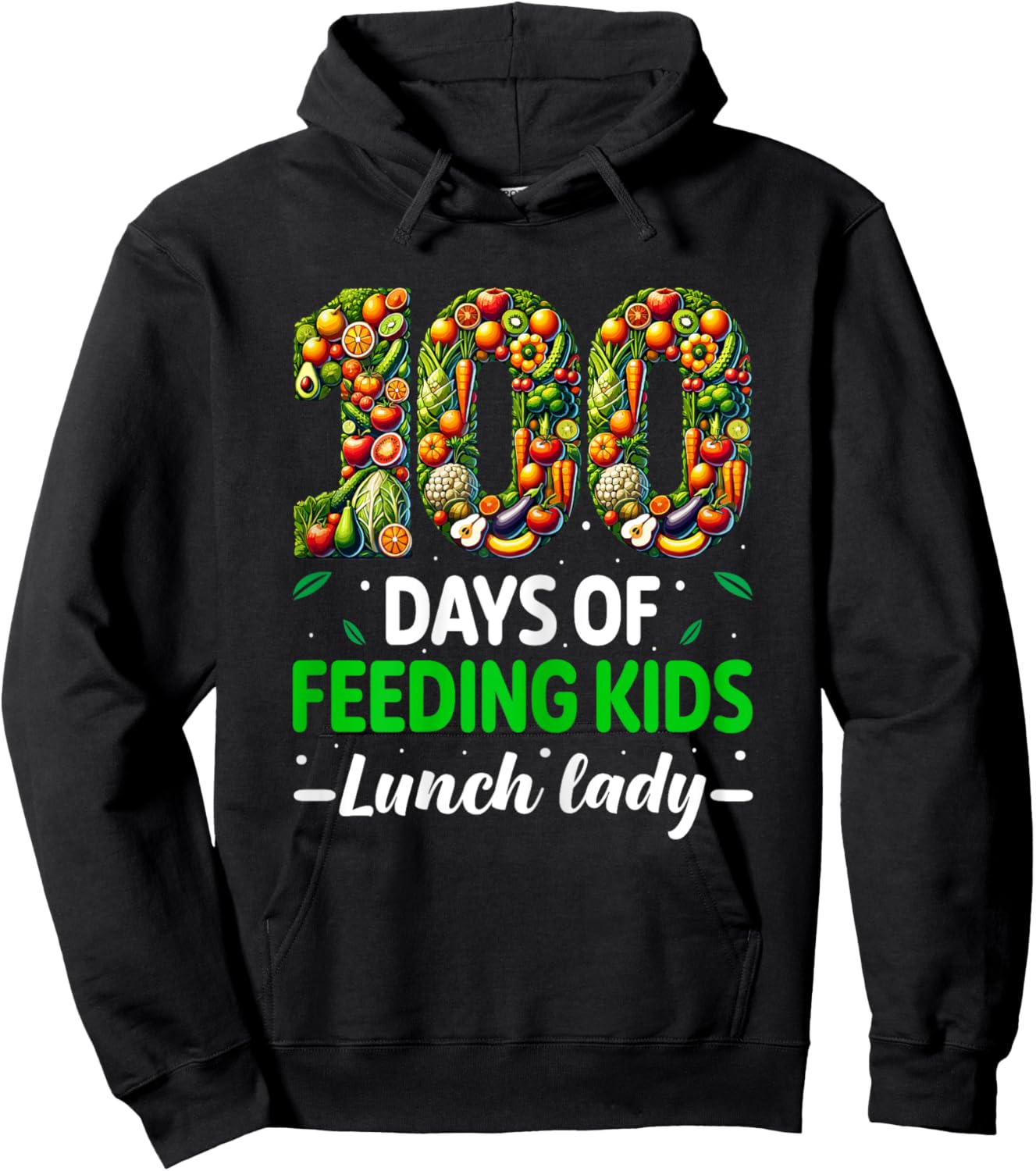 100 Days of Feeding Kids School Lunch Lady 100th Day School Hoodie - Hoodie | Black