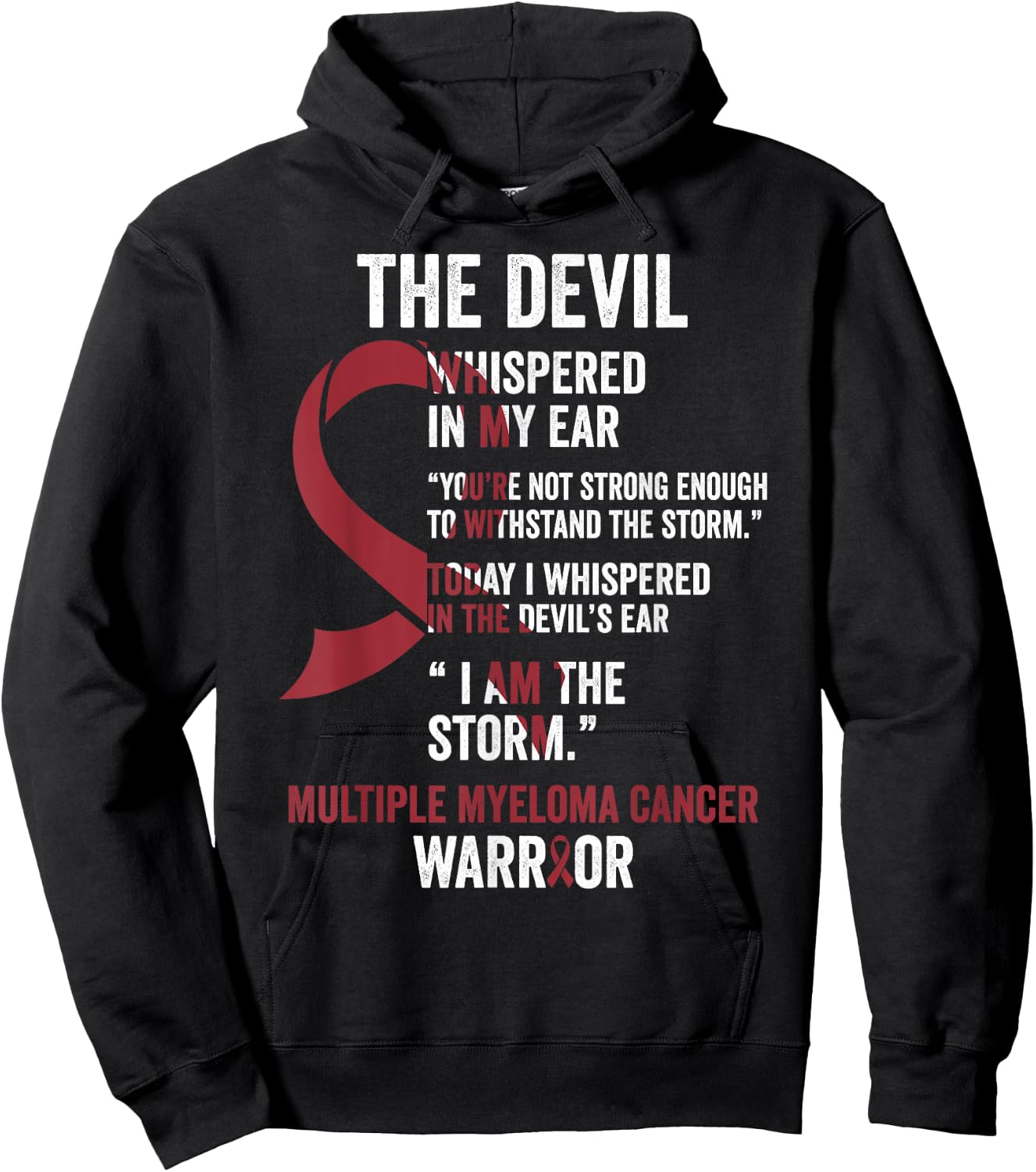 The Devil- Multiple Myeloma Cancer Awareness Support Ribbon Hoodie - Hoodie | Black