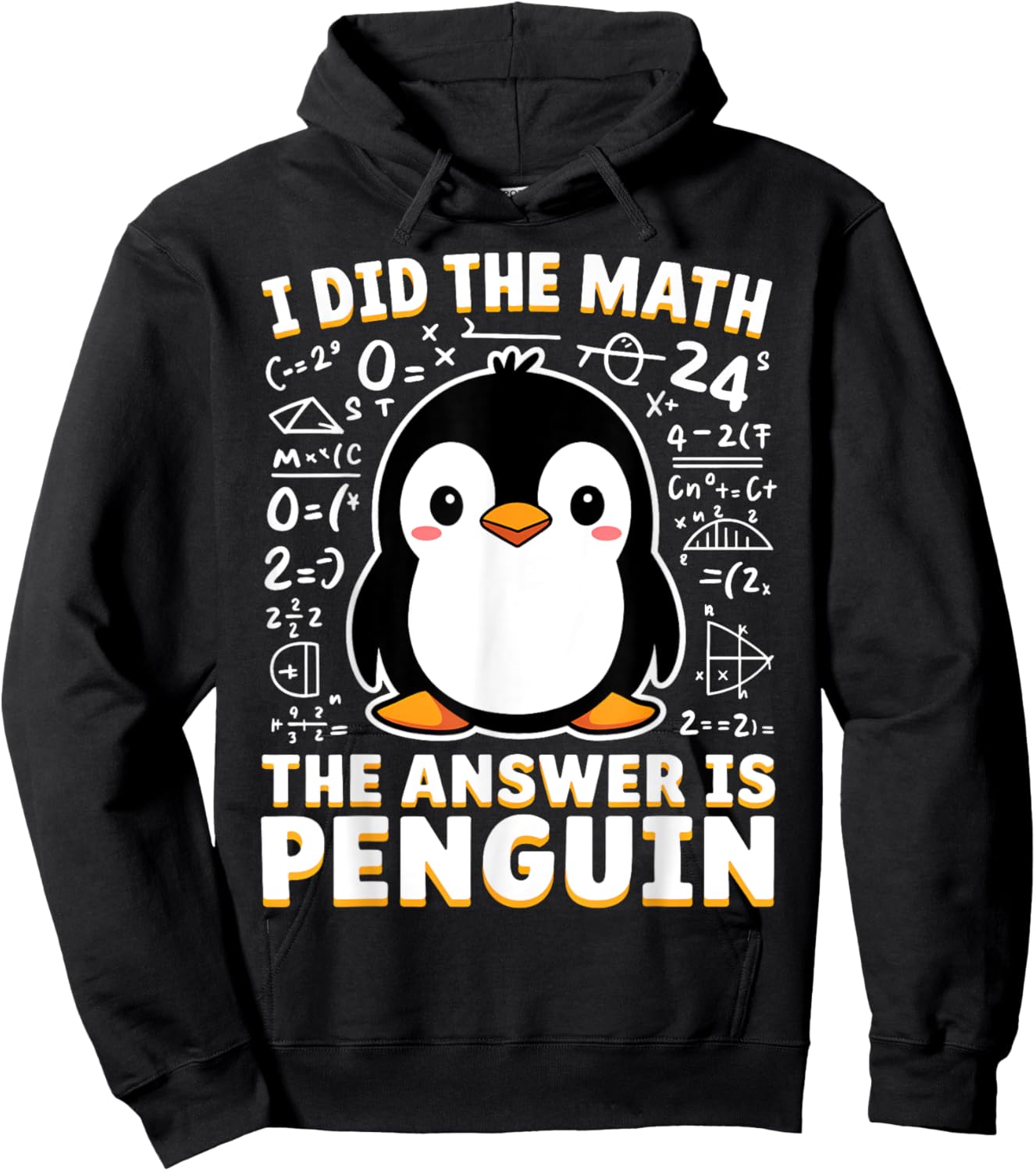 Math and Penguin Funny Gifts Women Kid Penguin Lover Hoodie - Hoodie | Black