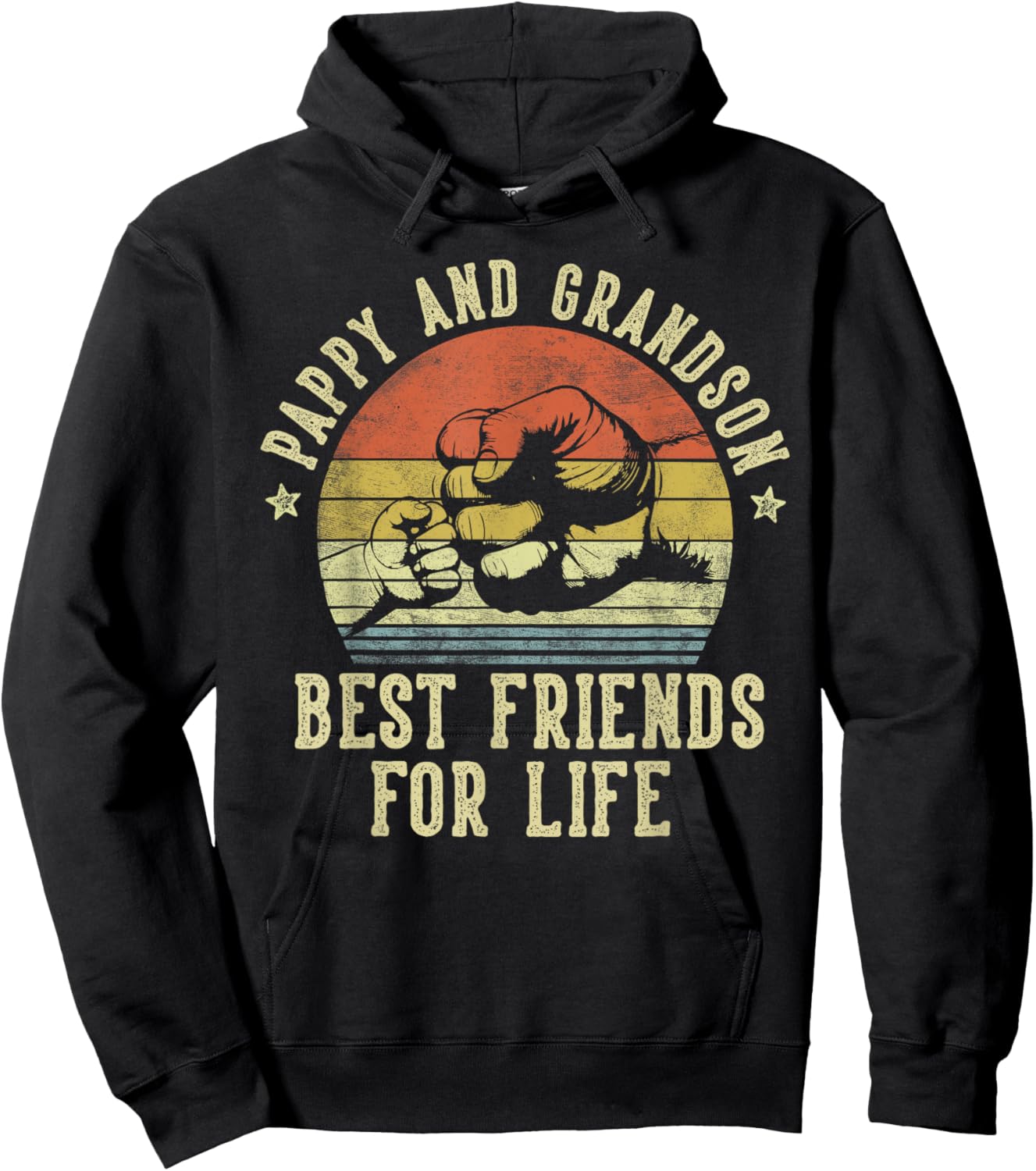Pappy and Grandson Best Friends for Life Funny Pappy Hoodie - Hoodie | Black