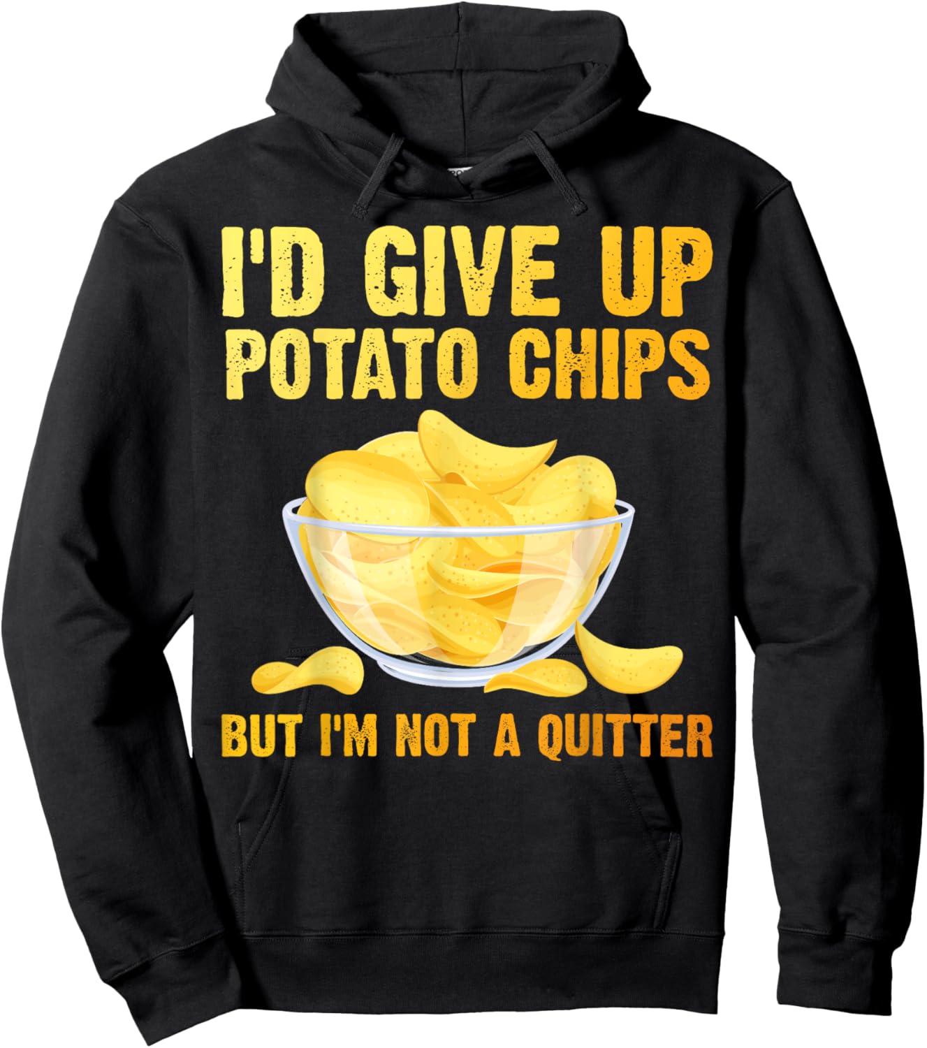 Funny Potato Chips Art Women Kids Bag of Chips Lover Hoodie - Hoodie | Black