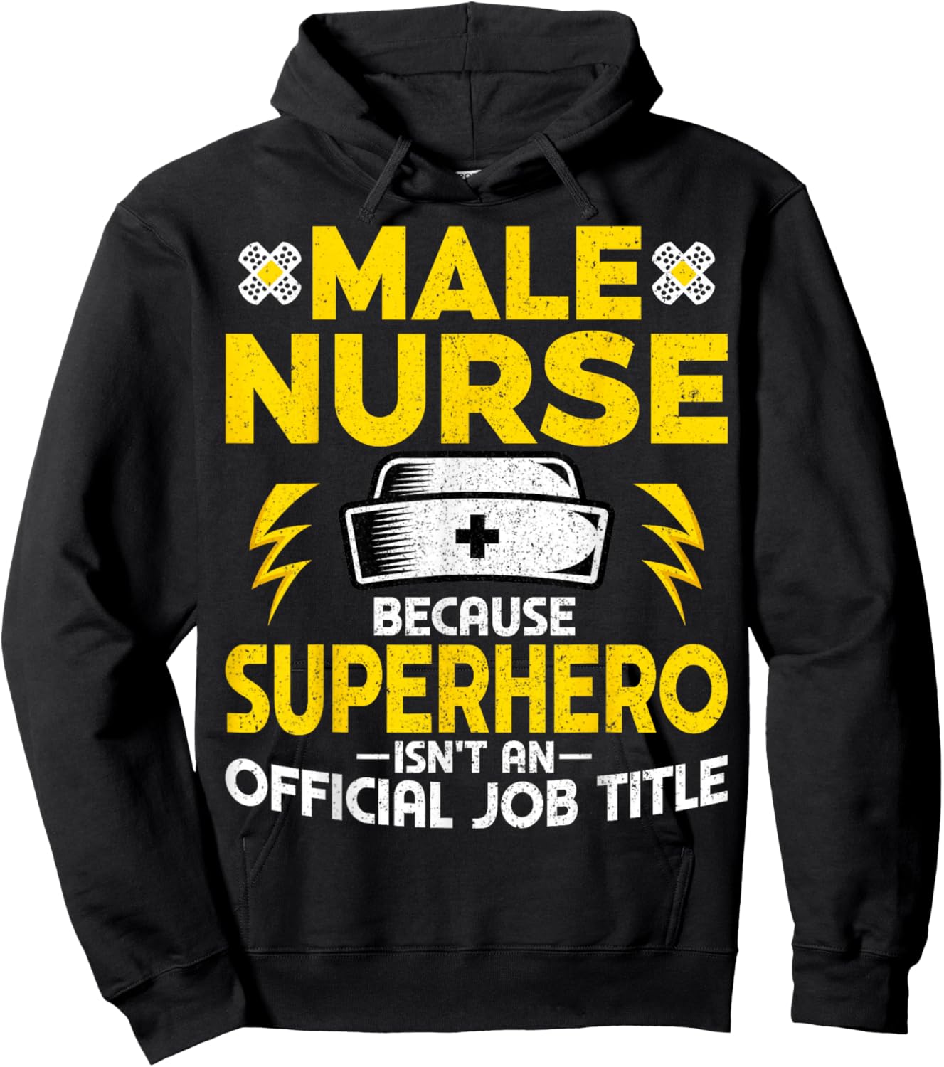 Male Nurse Because Superhero Isn't an Official Job Title Hoodie - Hoodie | Black