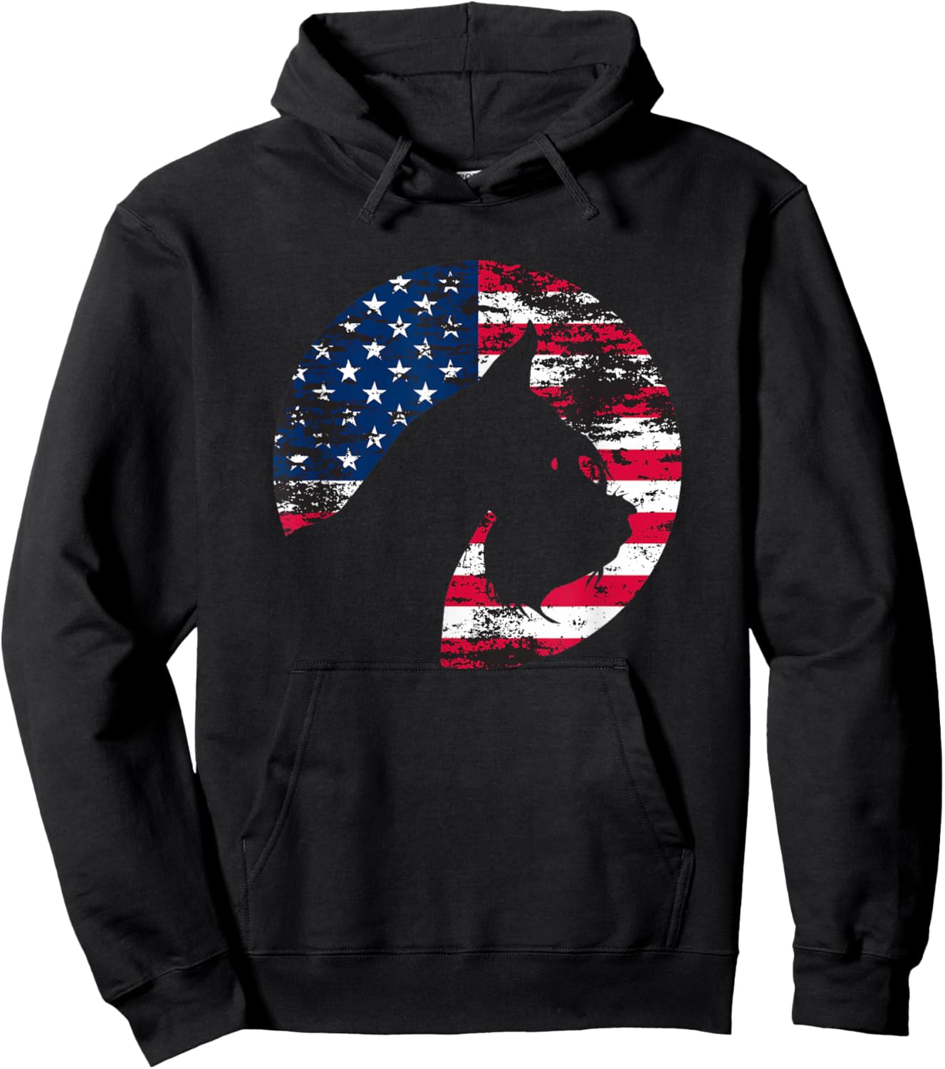 Vintage Schnauzer American Flag Hoodie - Hoodie | Black