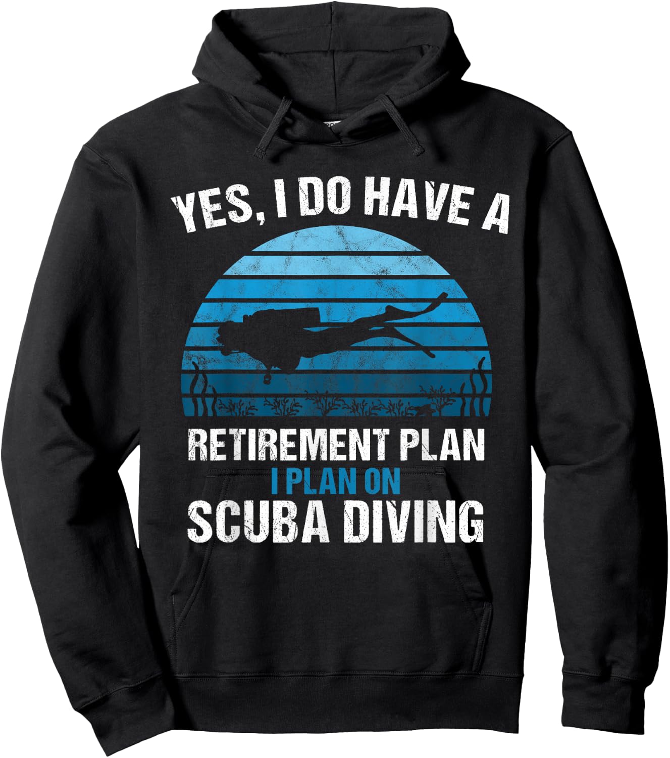Retirement Plan Scuba Diving Diver Gift Dive Vintage Retro Hoodie - Hoodie | Black