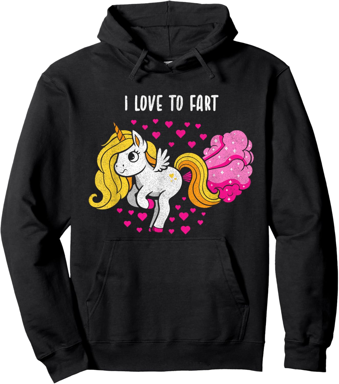 I Love to Fart a Unicorn Love Fart Hoodie - Hoodie | Black