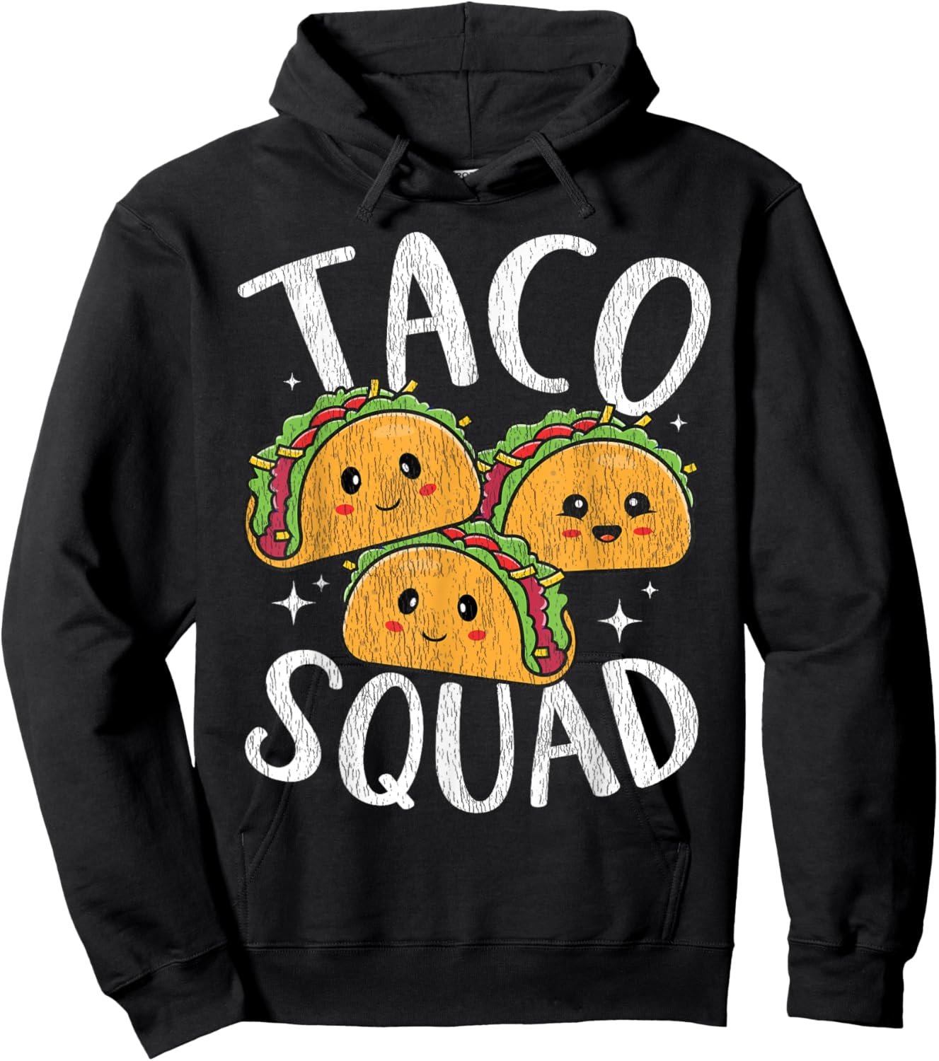 Kawaii Taco Squad For Tacos Lover Men Women Kids Vintage Hoodie - Hoodie | Black