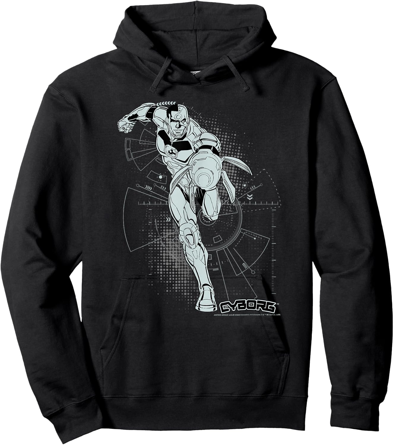 DC Comics Justice League Cyborg Comic Battle Plans Hoodie - Hoodie | Black