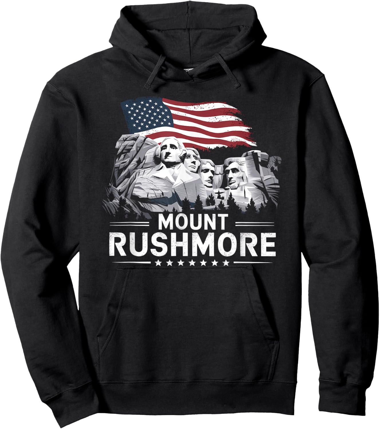 Mount Rushmore South Dakota Vintage President Monuments Hoodie - Hoodie | Black