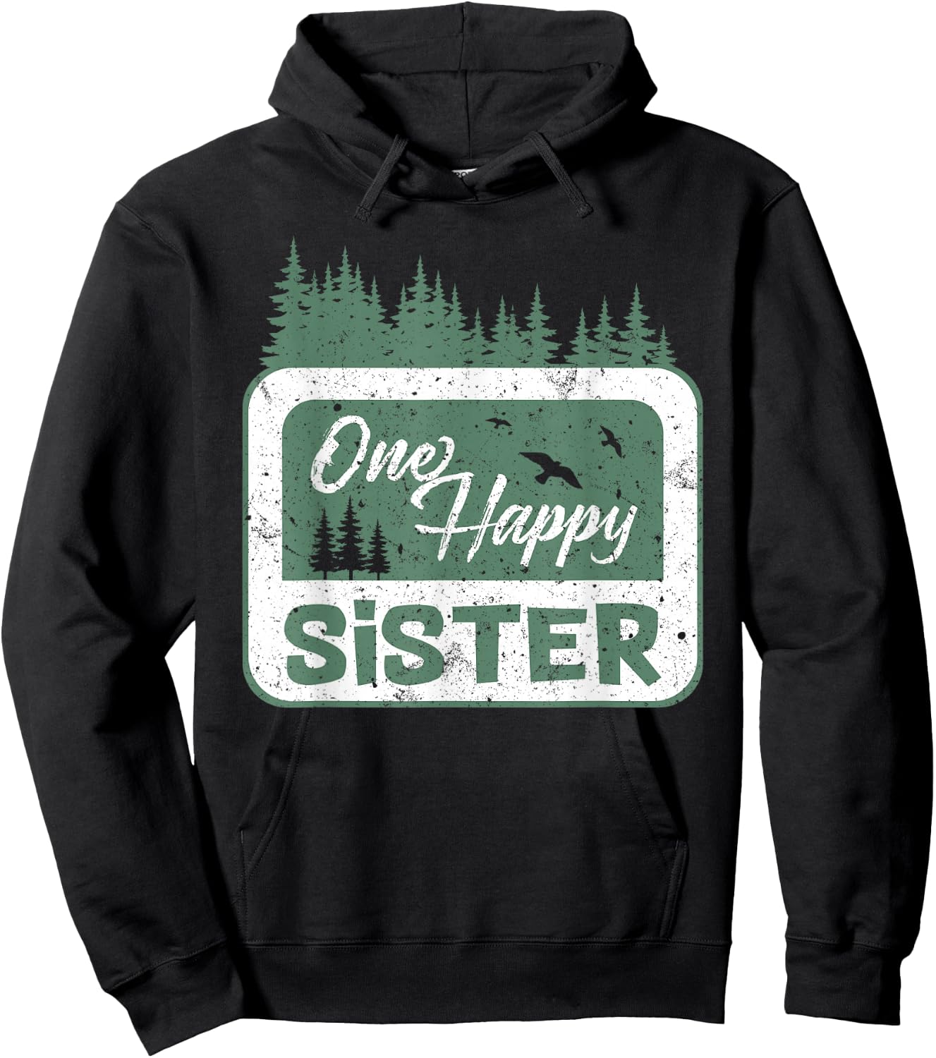 One Happy Sister Camper 1St Birthday Camping Bear Hoodie - Hoodie | Black