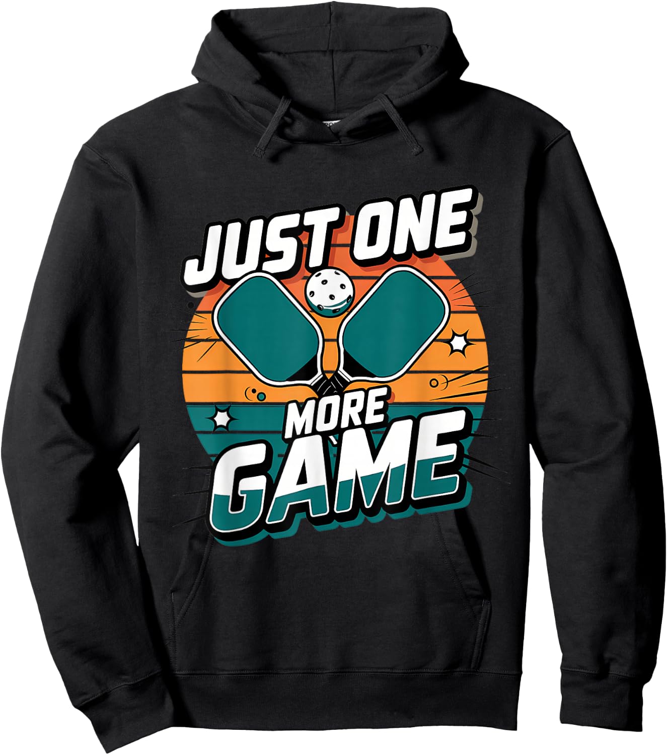 Pickleball Shirt Just One More Game Pickleball Hoodie - Hoodie | Black