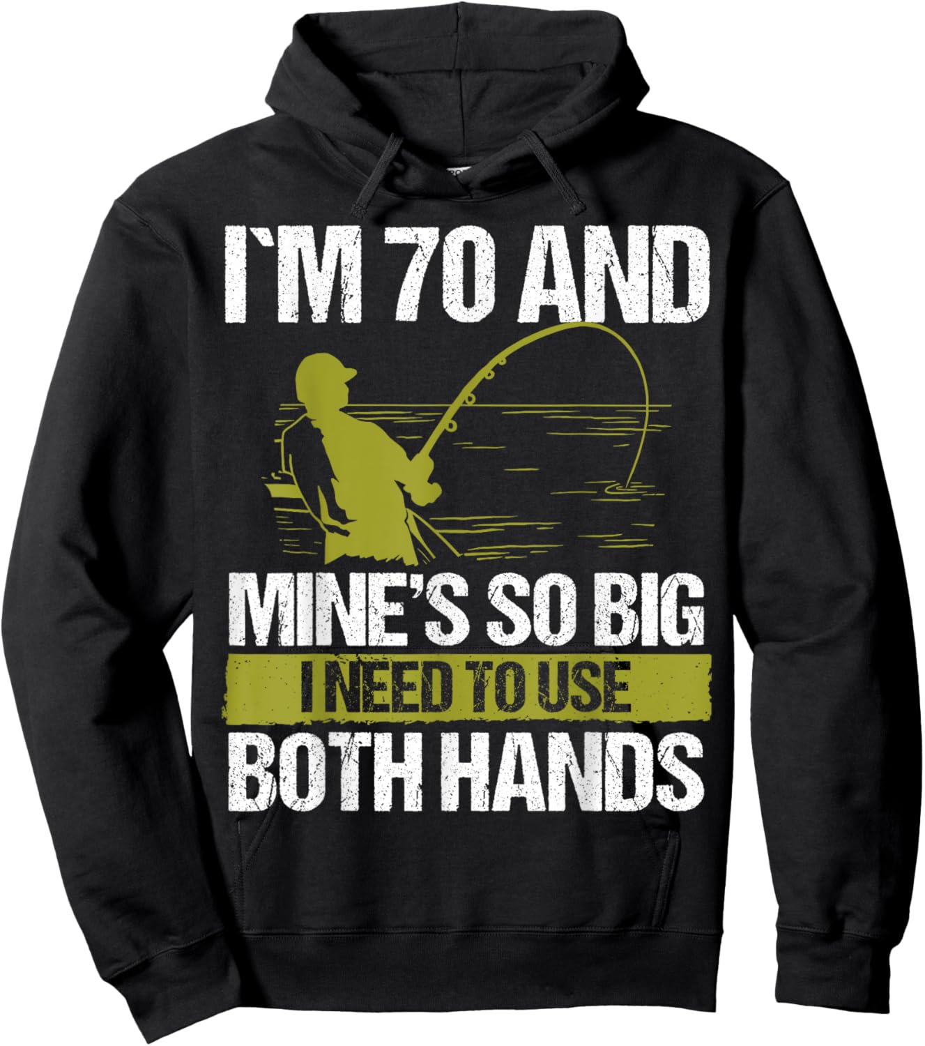 70 Year Old Fishing Lure Fisherman Rod Funny 70 Birthday Hoodie - Hoodie | Black