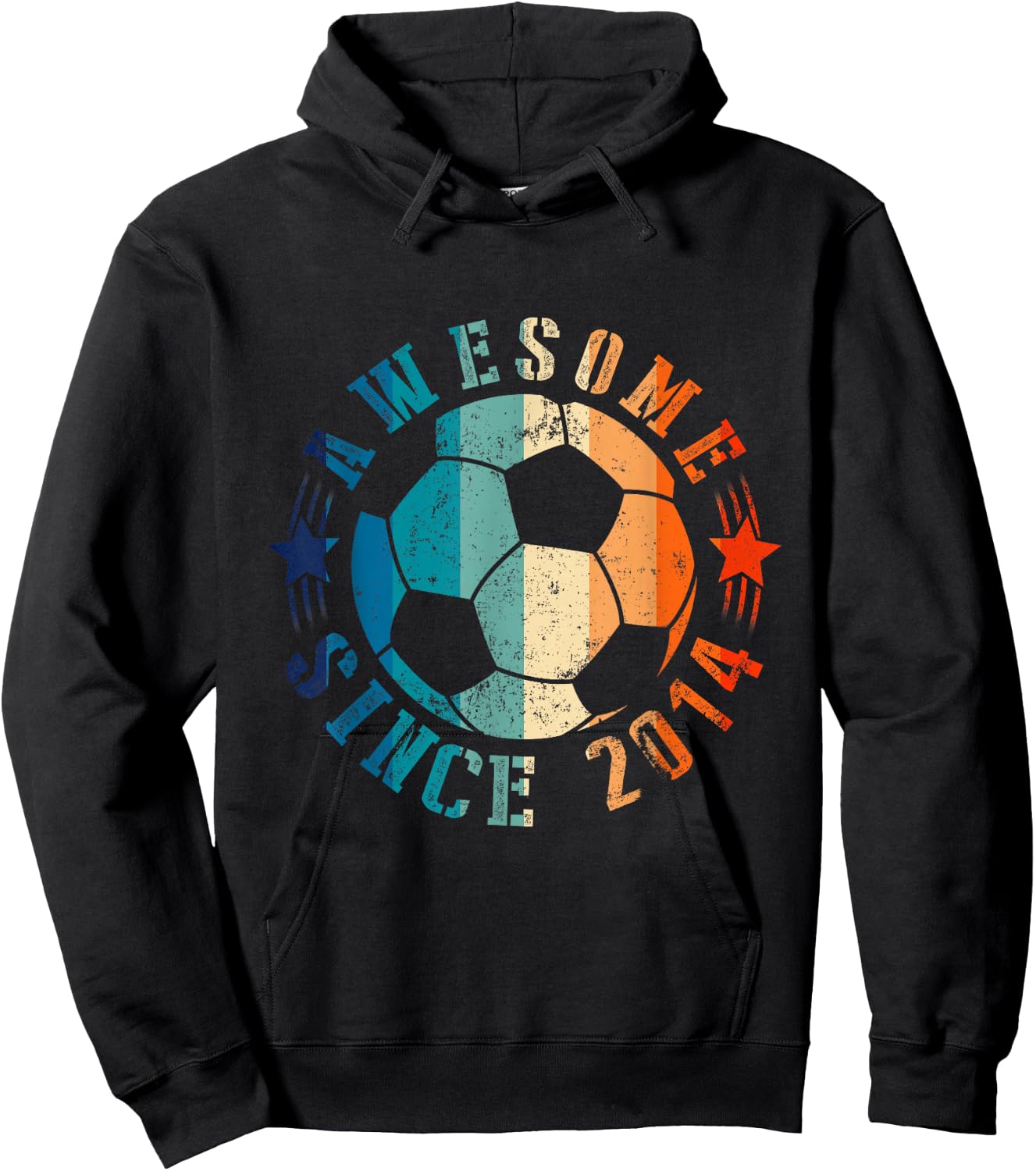 Awesome Since 2014 9th Birthday 9 Year Old Soccer Player Hoodie - Hoodie | Black