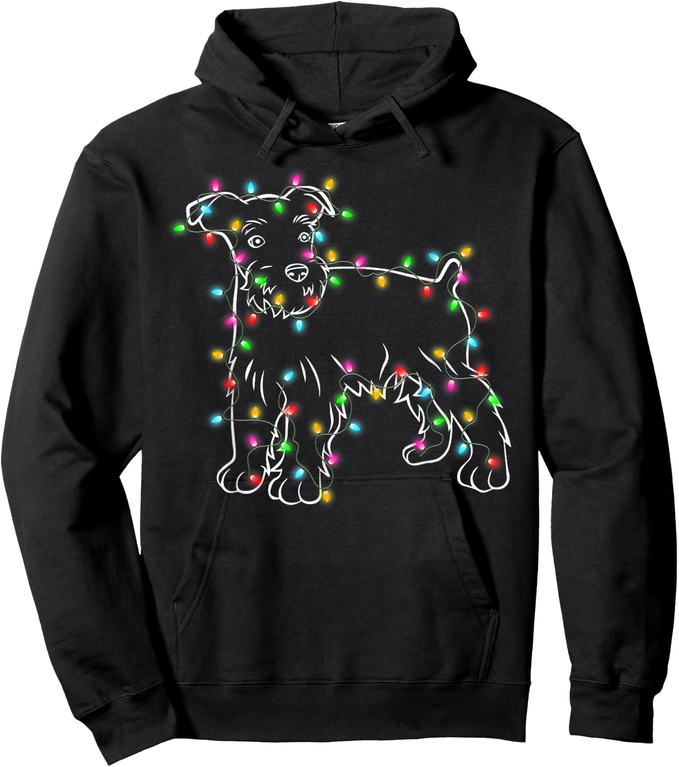 Schnauzer Dogs Tree Christmas Sweater Xmas Pet Animal Dog Women Kids Hoodie - Hoodie | Black