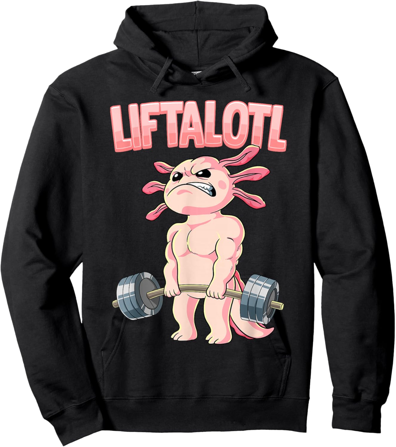 Kraftsport Geschenk Liftalotl Bodybuilding Fitness Gym Schwarz Klein U-Ausschnitt Kurzarm Männer Fitnessbegeisterte Bodybuilder Hoodie - Hoodie | Black