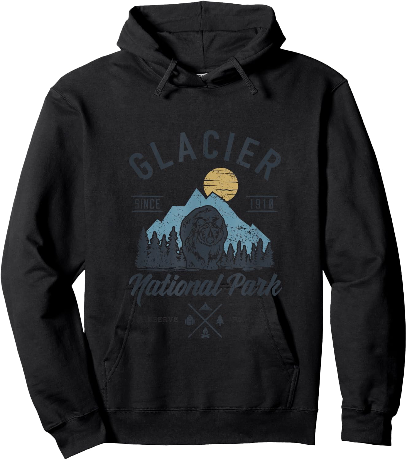 Glacier National Park Novelty Road Trip Montana Hoodie - Hoodie | Black