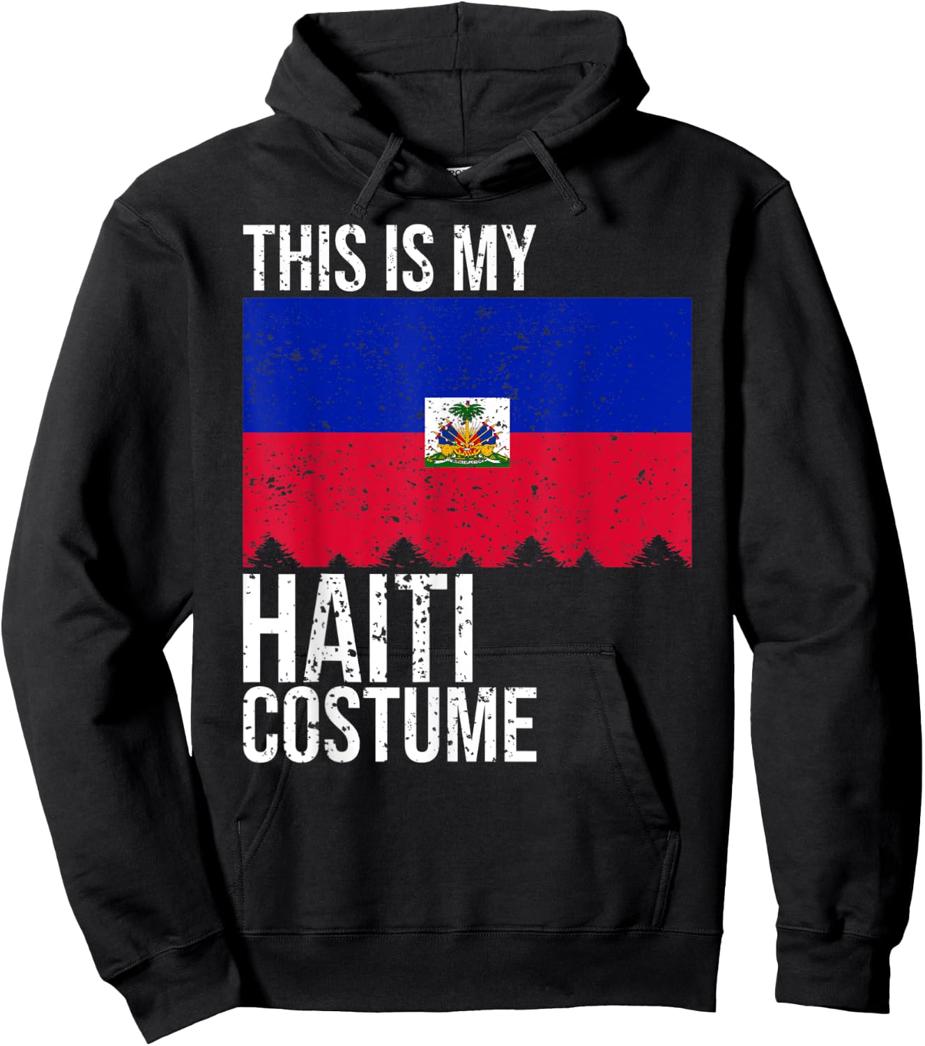 Vintage This is my Haiti Flag Costume For Halloween Hoodie - Hoodie | Black