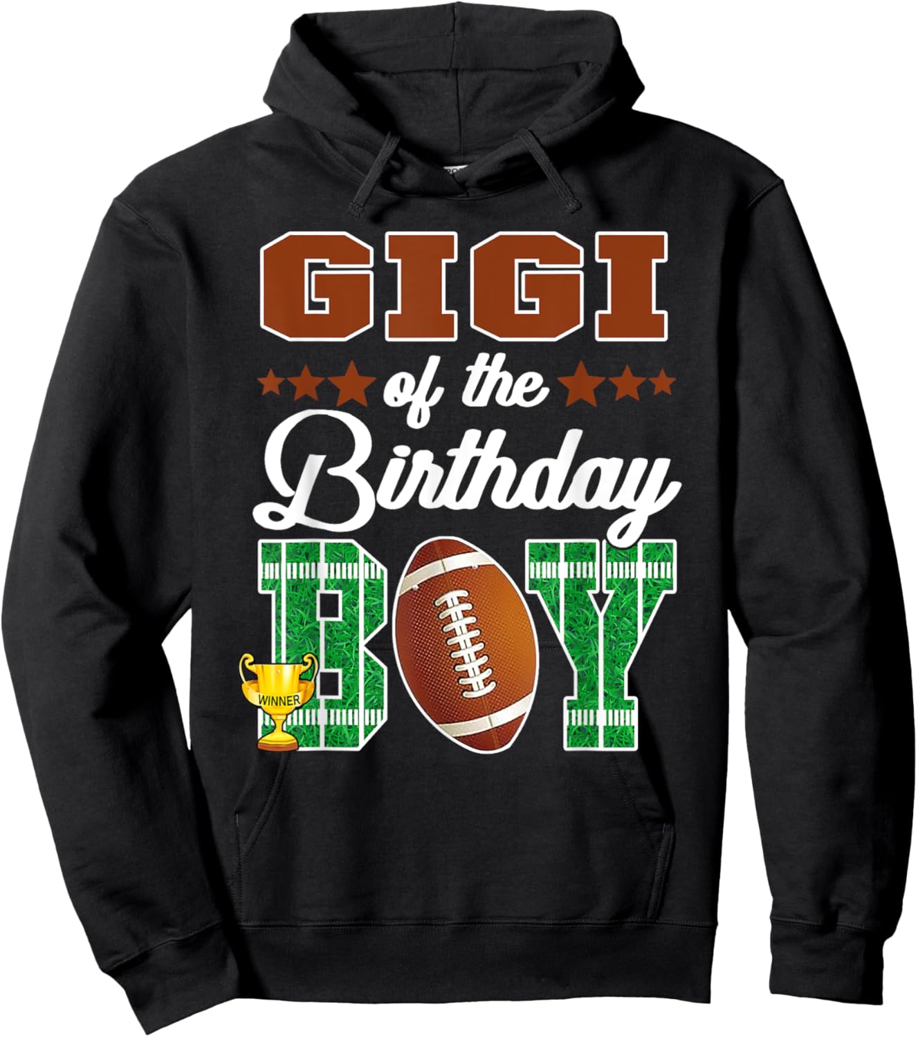 Gigi Of The Birthday Boy Football Party Family Matching Hoodie - Hoodie | Black