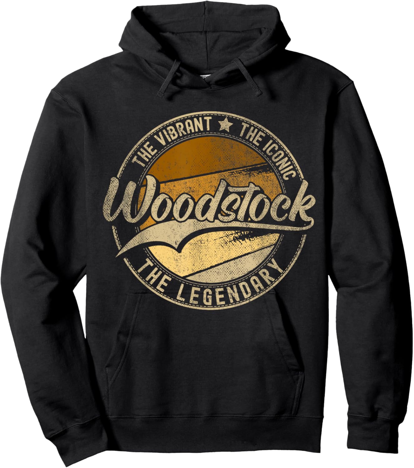 Woodstock GA | Georgia | Vintage Distressed , Small, Black Hoodie - Hoodie | Black
