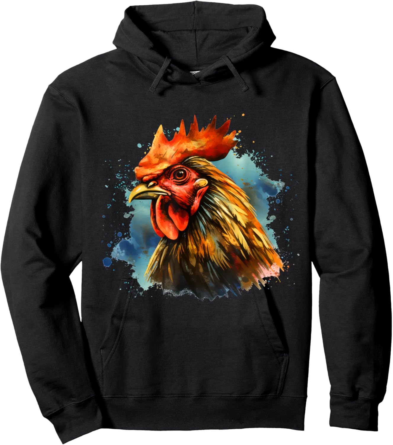 Vintage Rooster Chicken Hoodie - Hoodie | Black