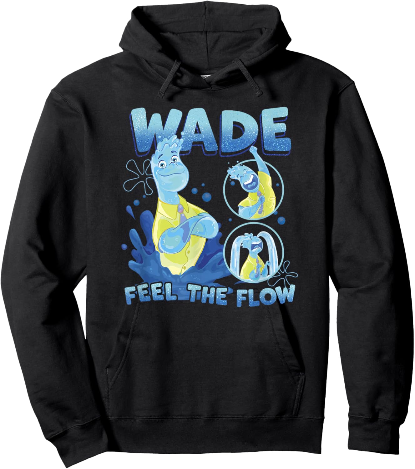 Disney Pixar Elemental Feel The Flow Wade Portrait Hoodie - Hoodie | Black