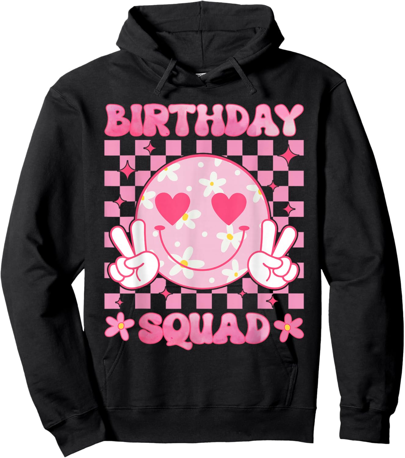 Groovy Birthday Squad Party Matching Birthday Family Group Hoodie - Hoodie | Black