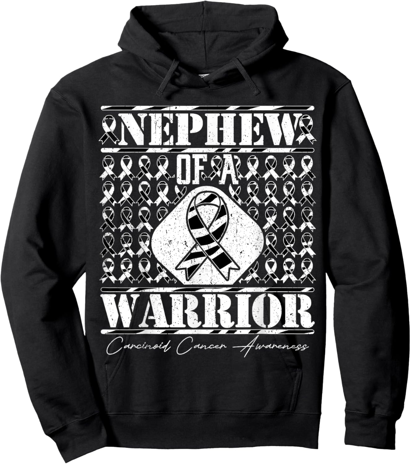 Nephew Of A Warrior Carcinoid Cancer Awareness Hoodie - Hoodie | Black