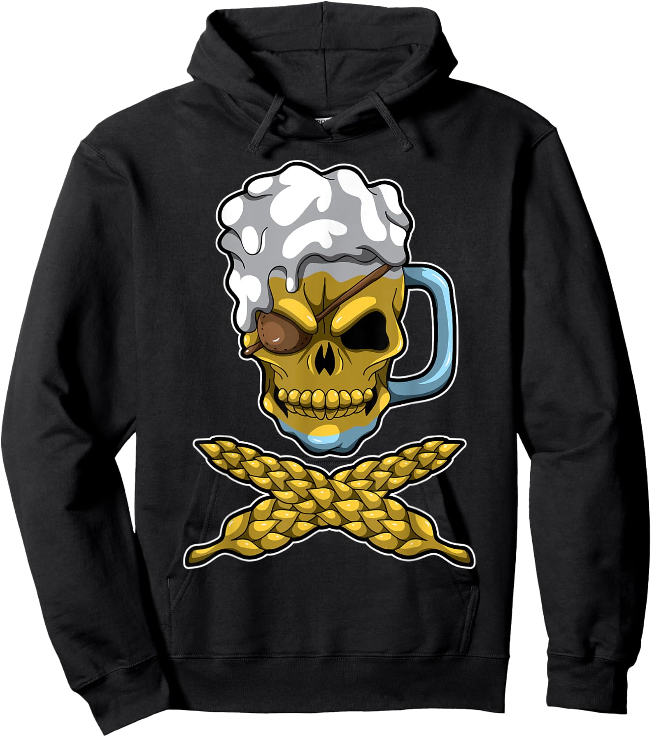 Beer Mug Skull And Bones - Brewery Pirate - Brewage Symbol Hoodie - Hoodie | Black