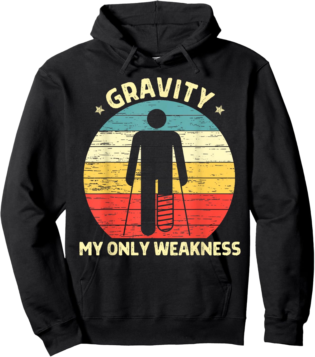 Gravity My Only Weakness Funny Extreme Sport Injured Recover Hoodie - Hoodie | Black