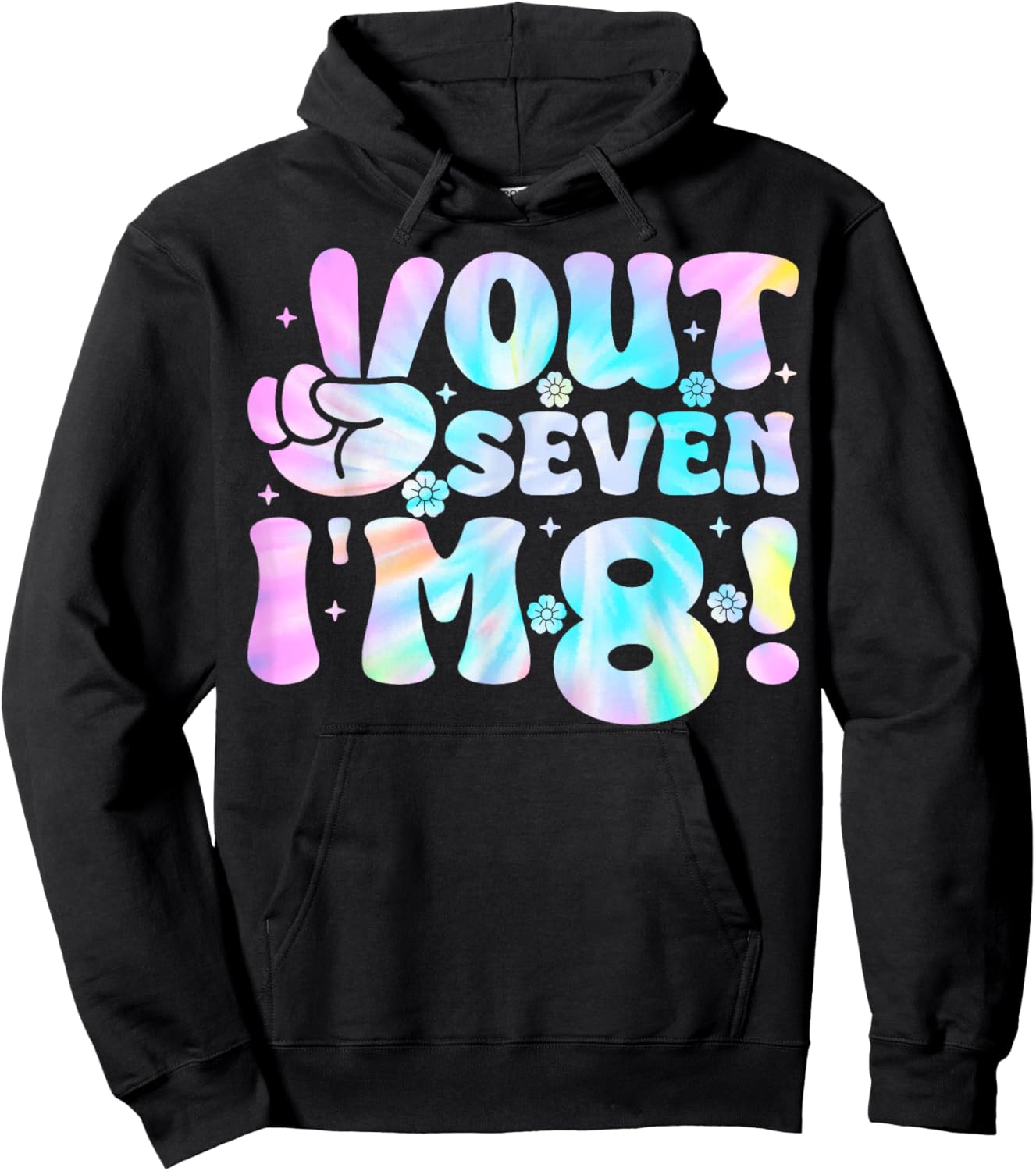 Peace Out Seven I'm 8 Kids Eight Years Old 8th Birthday Hoodie - Hoodie | Black