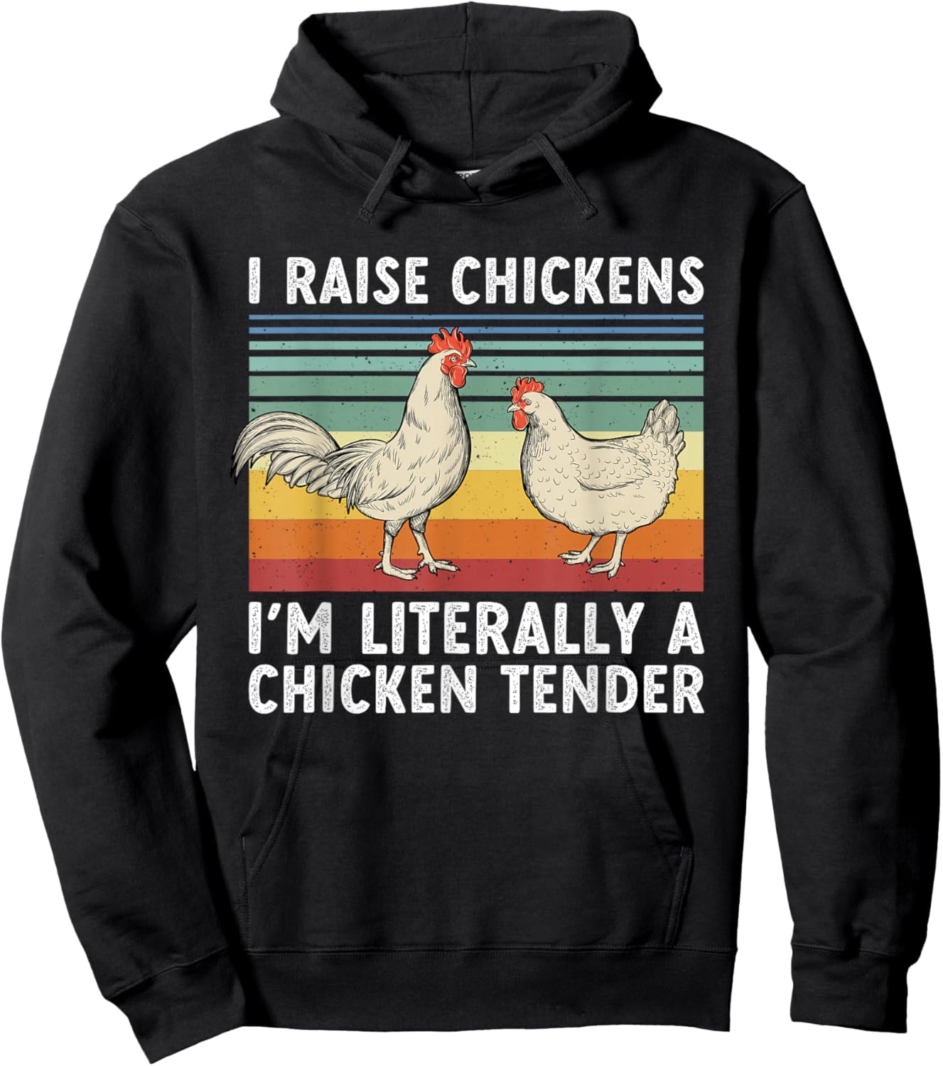 Funny Chicken Tender Poultry Men Women Farmer Hen Hoodie - Hoodie | Black