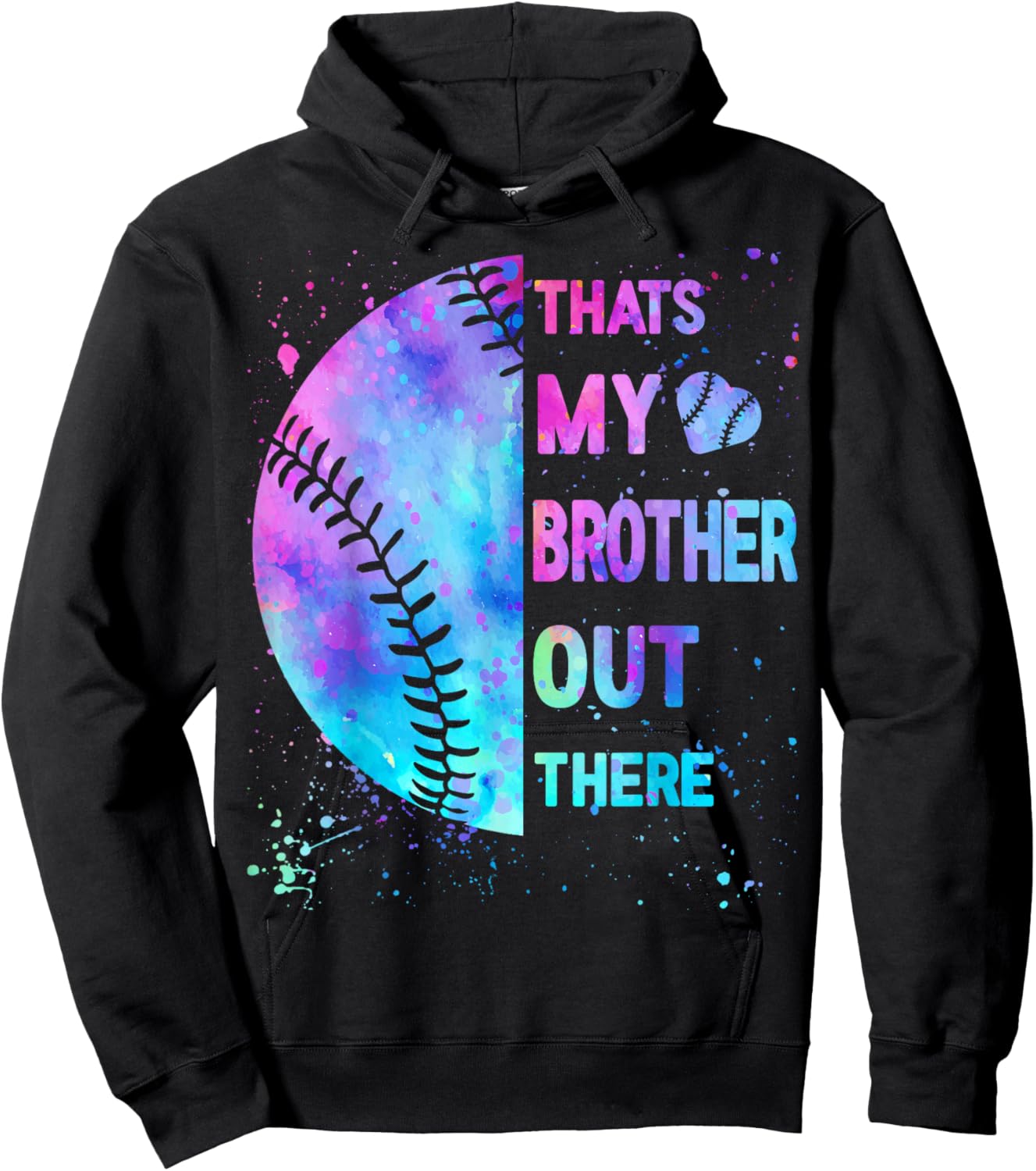 Baseball-Sister Thats My Brother Out There Baseball Girl Mom Hoodie - Hoodie | Black