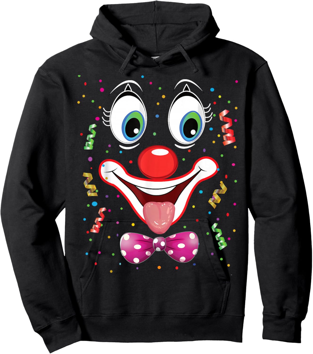 Carnival Clown Face Circus Costume Kids Men Women Carnivals Hoodie - Hoodie | Black