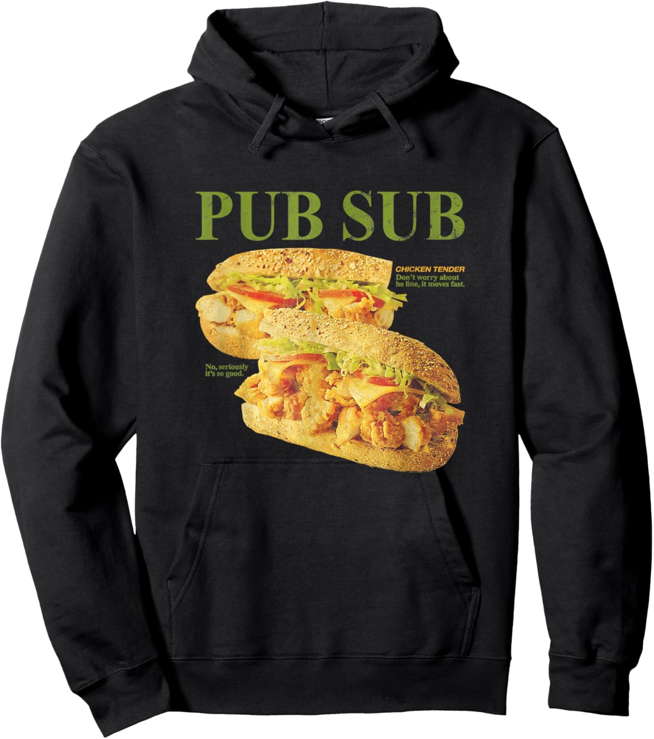 Pub Sub Chicken Tender Funny Sandwich Hoodie - Hoodie | Black