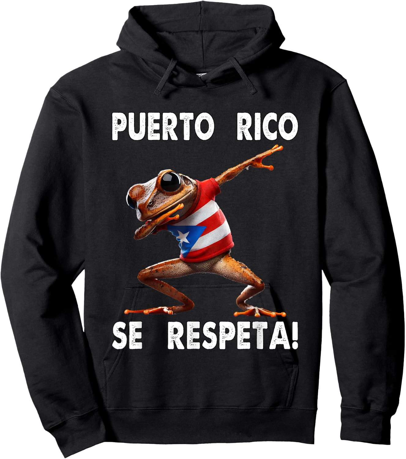 Puerto Rico Se Respeta Coqui Dab PR Flag Boricua Hoodie - Hoodie | Black