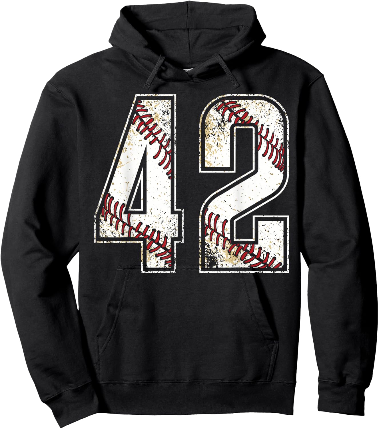 #42 Baseball Jersey Number 42 Vintage Retro Birthday Gift Hoodie - Hoodie | Black